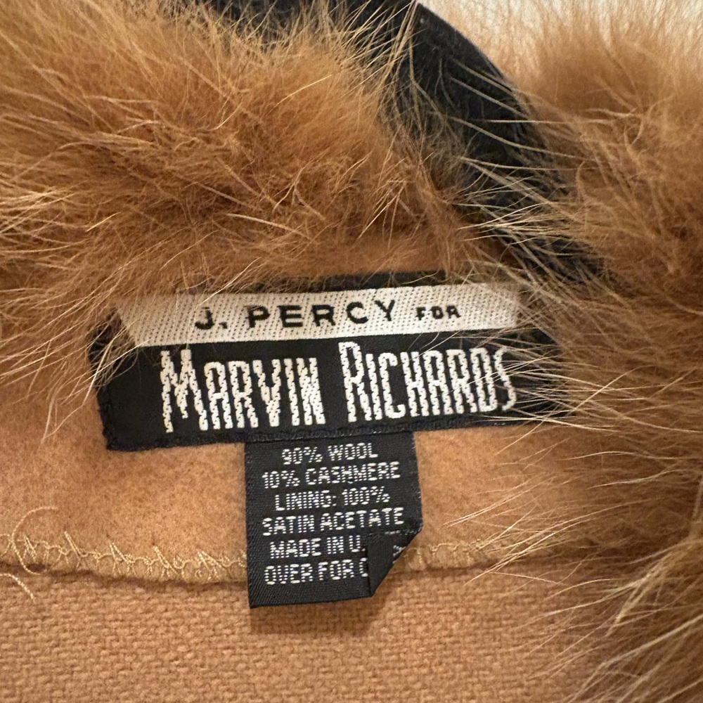 Marvin Richards Camel Wool Cashmere Blend Coat
